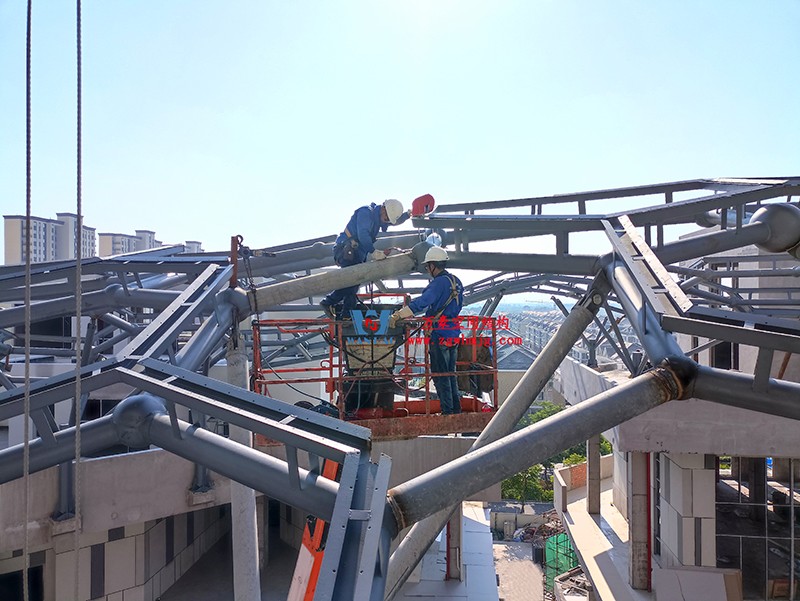 嘉興長安里ETFE氣枕鋼膜結構頂棚工程現場學習觀摩會 嘉興長安里ETFE氣枕鋼膜結構頂棚工程現場學習觀摩會