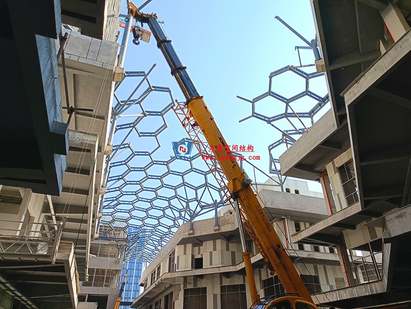 嘉興長安里ETFE氣枕鋼膜結構頂棚工程現場學習觀摩會 嘉興長安里ETFE氣枕鋼膜結構頂棚工程現場學習觀摩會