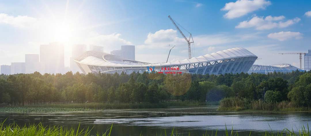 太湖之畔，華燈初上|無錫奧體中心施工加速